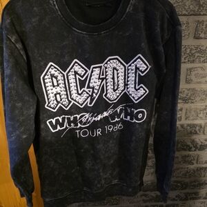 AC/DC Washed Black Tour 1986 Crewneck Sweater
